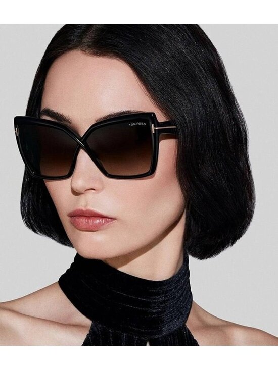 Tom Ford Fiore FT1195 54F Sunglasses Red Havana Cat Eye Frame, Brown Lenses main image 5